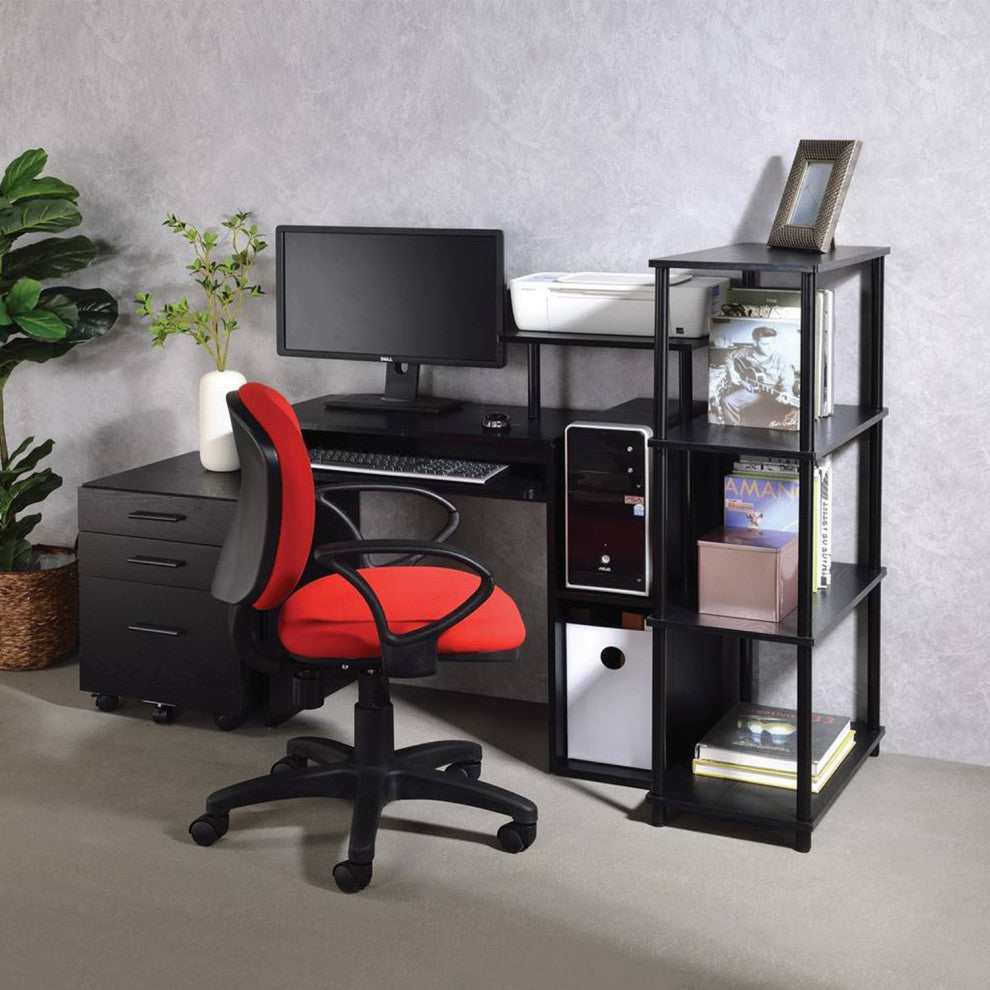 Computer Desk With Keyboard Tray, Black Finish