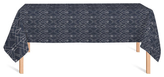 Navy White Depattern  58x102 Tablecloth