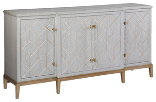 Soft Graphite Gray Ash Veneer Server Perrine Geometric