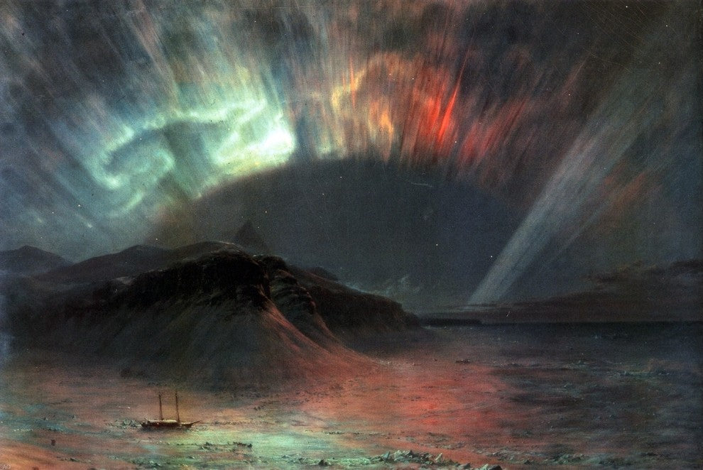 Frederic Edwin Church Aurora Borealis, 18"x27" Wall Decal Print