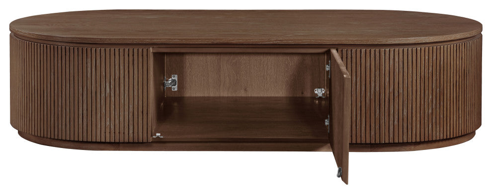 Moana Wood Storage Coffee Table, Brown, 64" W X 32" D