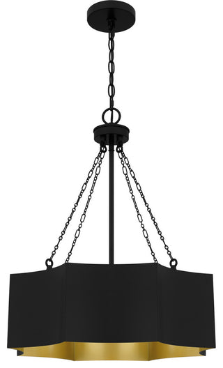 Four Light Pendant in Matte Black