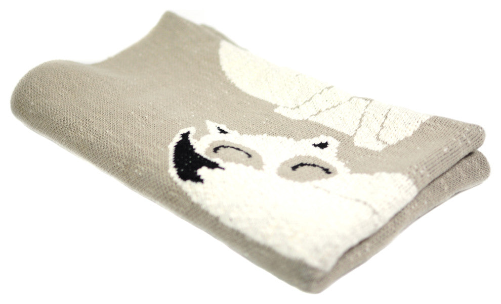 Fox, Baby Blanket by Pink Lemonade, 100% Cotton, Black, White and Brown