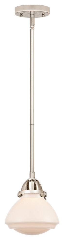 Olean Mini Pendant, Polished Nickel, Matte White, Matte White