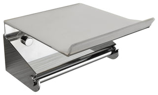 PAPER HOLDER WITH SHELF -  CHROME (Luxor)