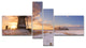 Dutch Windmills at Sunrise, Abstract Canvas Art Print, 60"x32", 4 panels