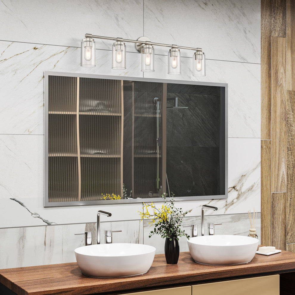 Whittier 5-Light Brushed Nickel Large Vanity Sconce