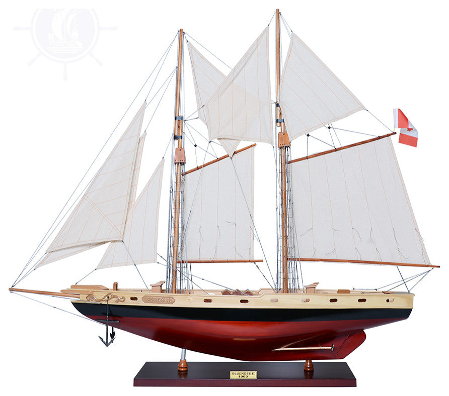 Bluenose II Painted Medium Wooden model sailing boat