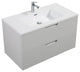 Themis Series White Wall Mount Vanity With A Integrated Sink, 36"