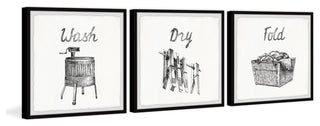 Wash, Dry and Fold Triptych, 3-Piece Set, 12x12 Panels