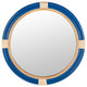 Nautical Decorative Wall Mirror, Rattan, Royal Blue