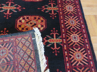 3x5 Hand Knotted Black Bokara Oriental Rug