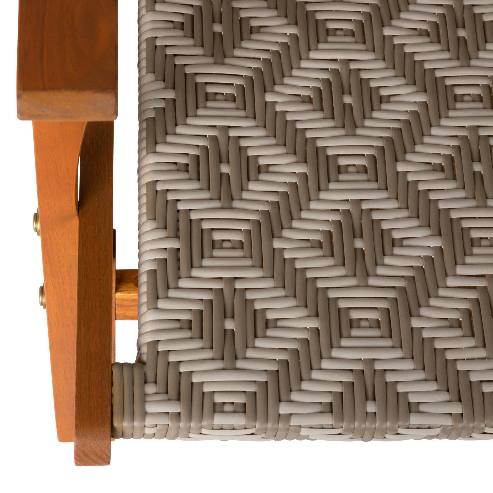 Vega Natural Stain Outdoor Chair in Diamond-Weave Wicker