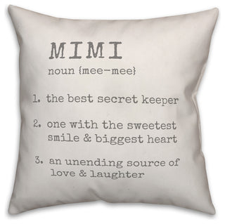Mimi Definition 20x20 Throw Pillow
