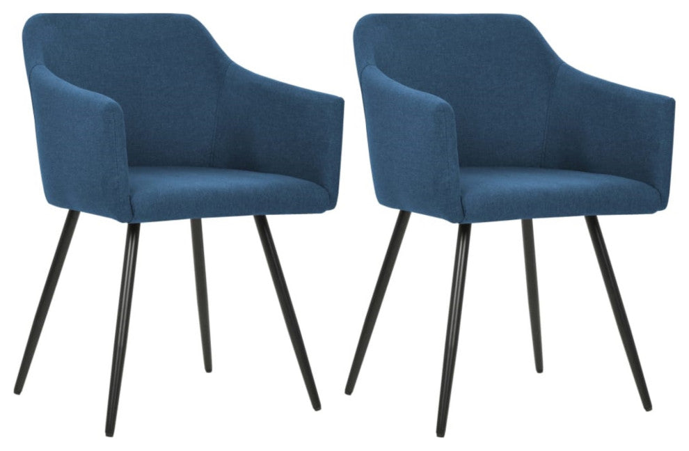 vidaXL Dining Chairs 2-Piece Blue Fabric