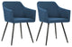 vidaXL Dining Chairs 2-Piece Blue Fabric