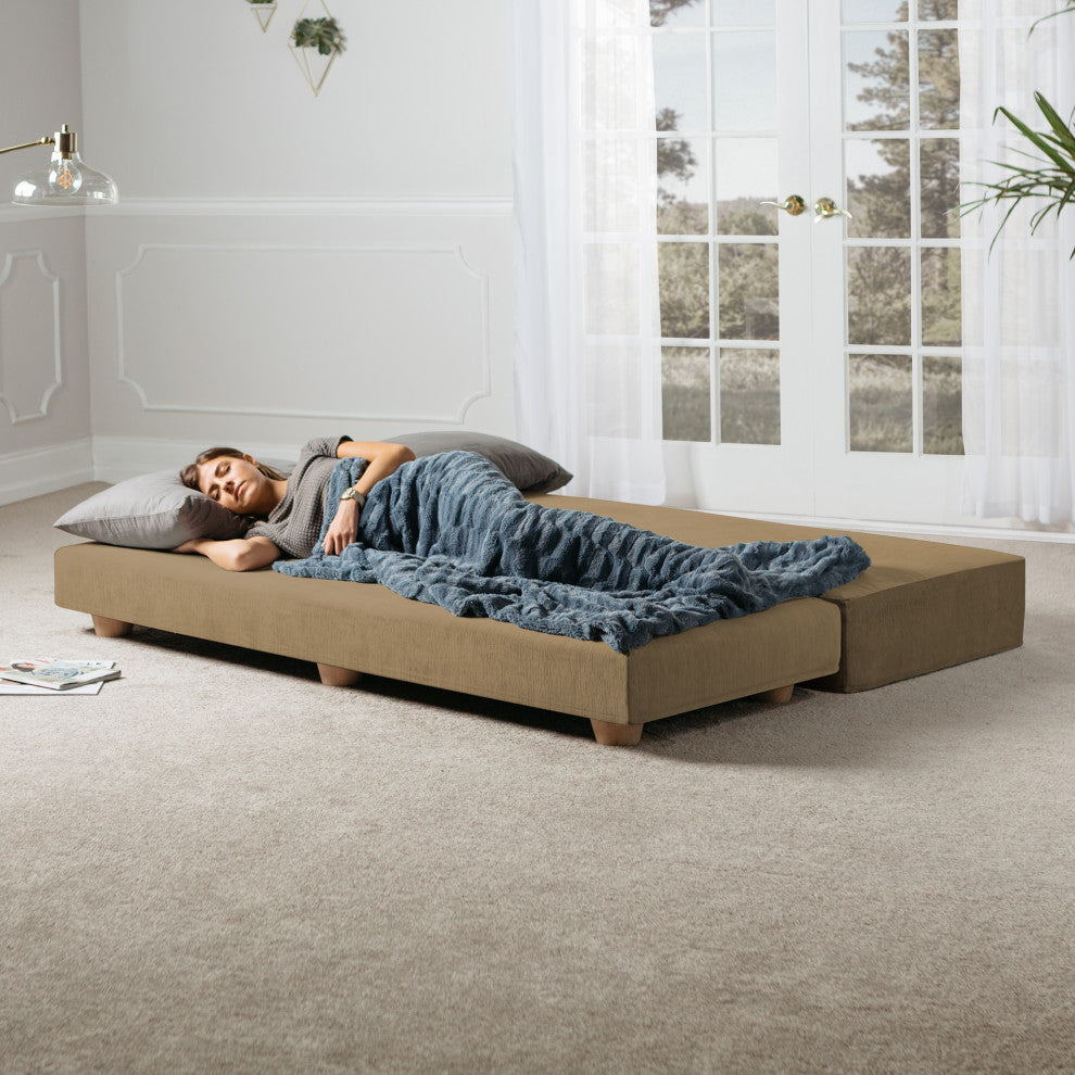 Alon Daybed Queen Size Convertible Sleeper, Camel