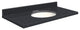 Quartz 25"x22" Vanity Top, White Bowl, Black Luxe, 4" Centerset