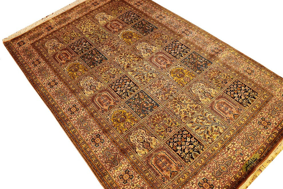6'x4' Qum Pure Silk Area Rug Carpet Tree of Life Oriental Hand Knotted
