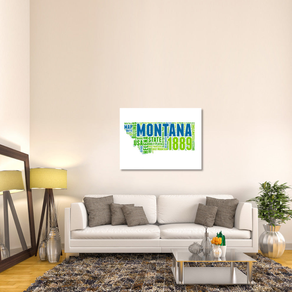 "Montana Word Cloud Map" Fine Art Print