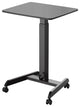 Mobile Pedal Controlled Height Adjustable Sit Stand Desk, Compact Size, Black