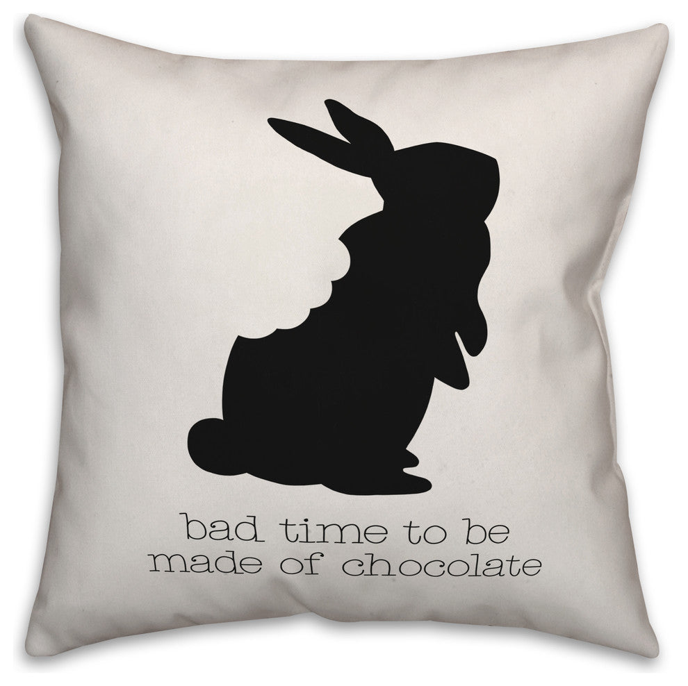 Chocolate Bunny 18x18 Throw Pillow