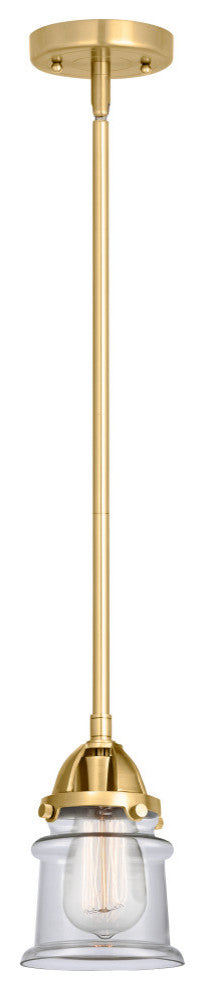 Small Canton Mini Pendant, Satin Gold, Clear, Clear