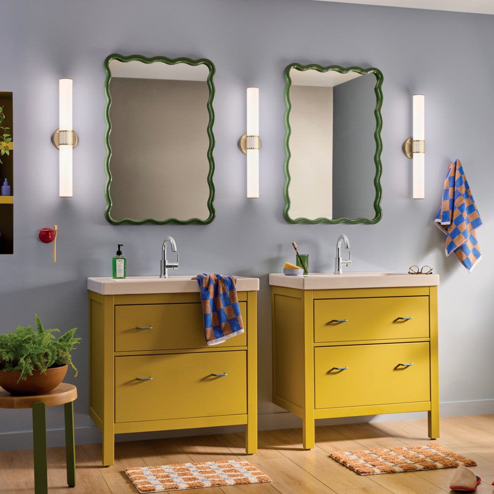 24.25" Bath Bar Medium LED With White Glass