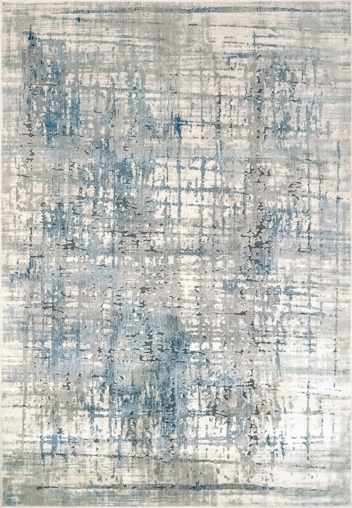 Scout Ivory and Blue Area Rug, 6.7'x9.6'