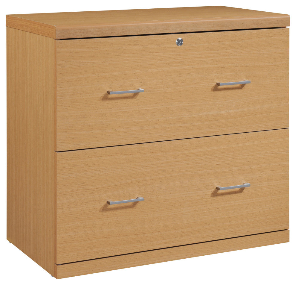 Alpine 2-Drawer Lateral File With Lockdowel Fastening System, Natural Finish