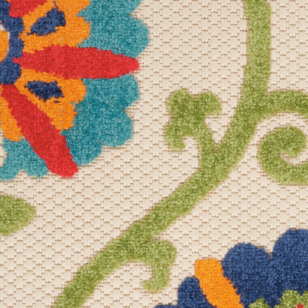 6 x 9 Blue Vines Indoor Outdoor Area Rug