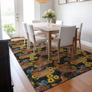 Addison Premium Washable Mayfield AMF157 black 2'6" x 3'10" Rug
