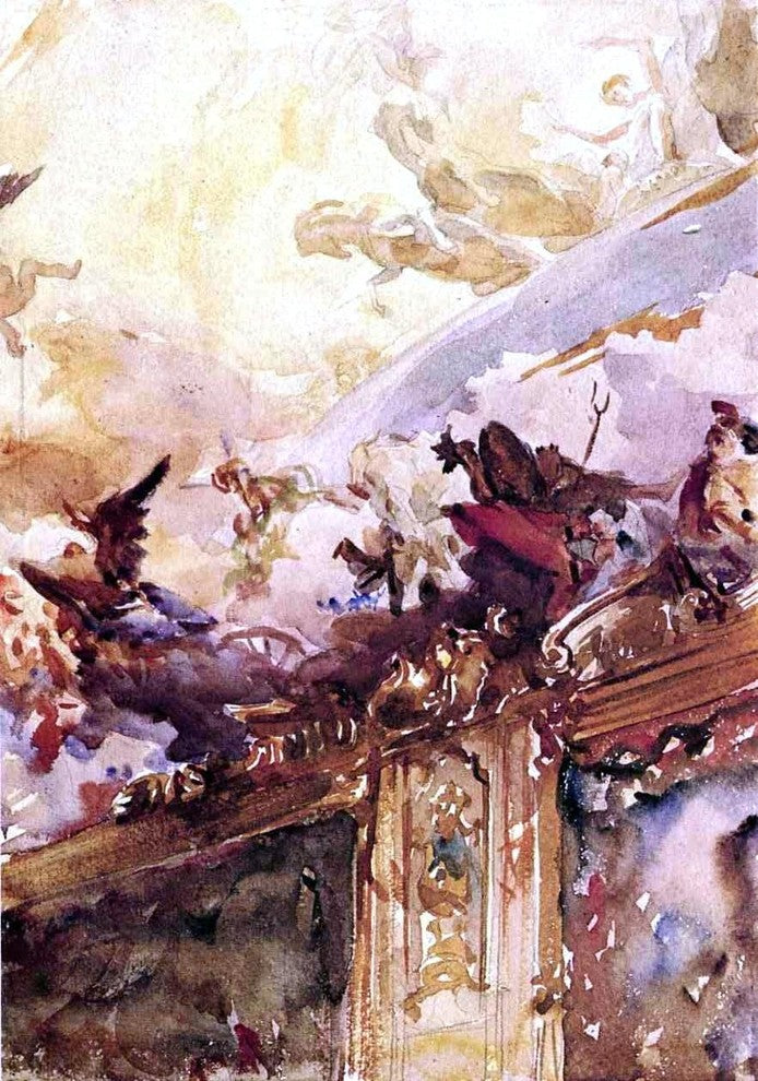 John Singer Sargent Tiepolo Ceiling  Milan, 18"x27" Gallery Wrapped Canvas