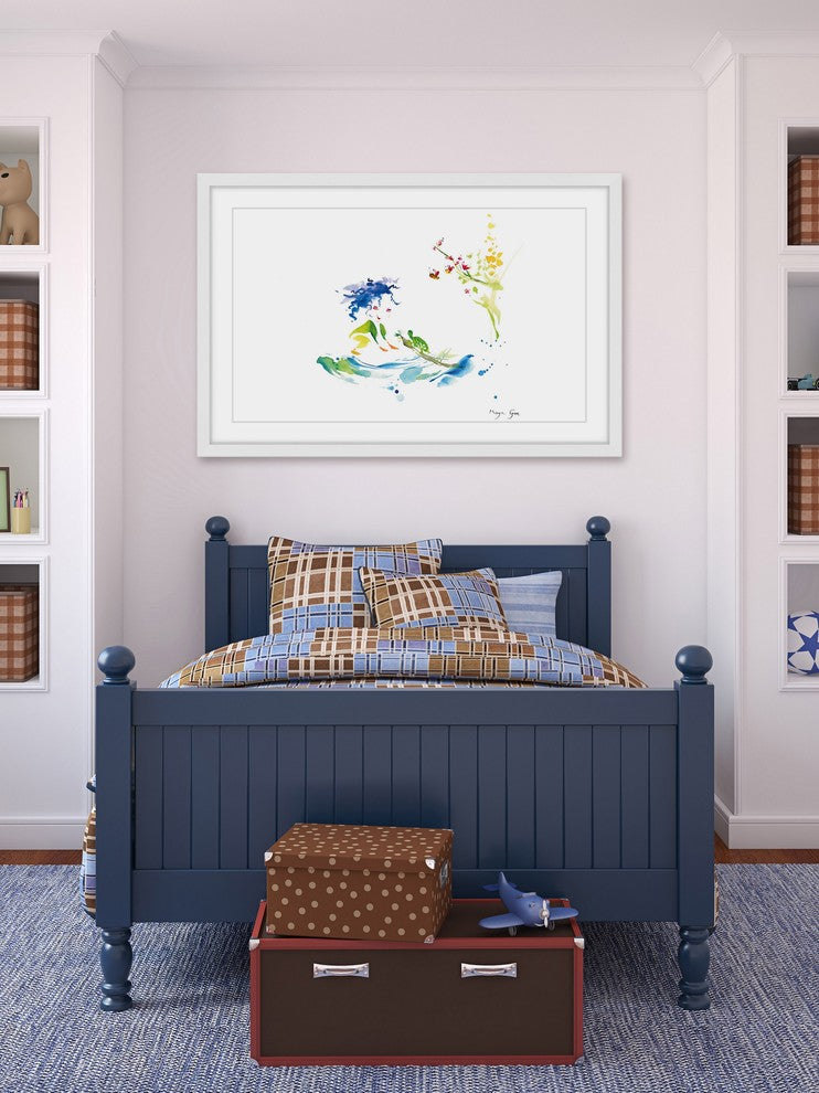Marmont Hill, "Girl and Turtle" by Maya Gur Framed Painting Print, 18x12