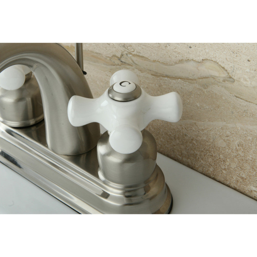 Kingston Brass 4" Centerset Bathroom Faucet, Brushed Nickel