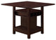 Benzara BM171299 Wooden Counter Height Table With Storage Shelves, Brown