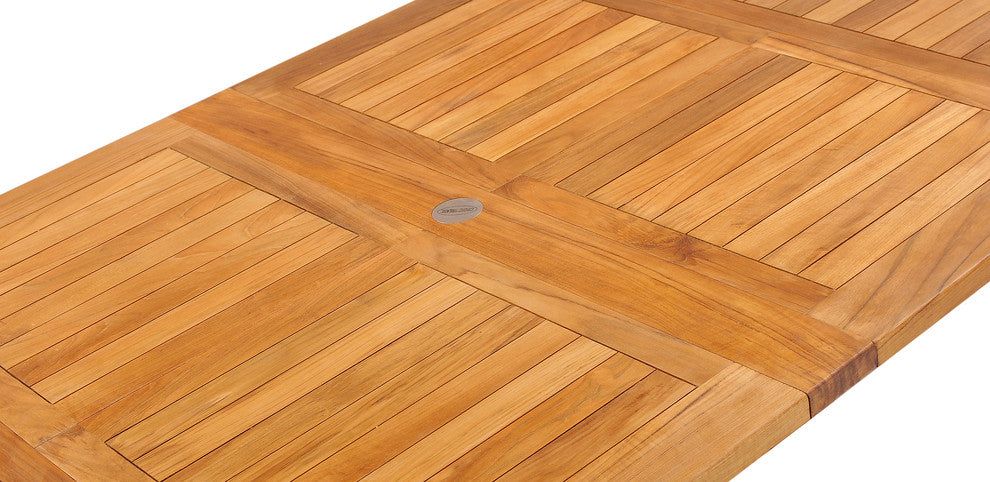 Teak Wood Orleans Oval Double Extension Outdoor Patio Dining Table