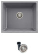 STYLISH 22"Dual Mount Single Bowl Gray Granite Kitchen Sink