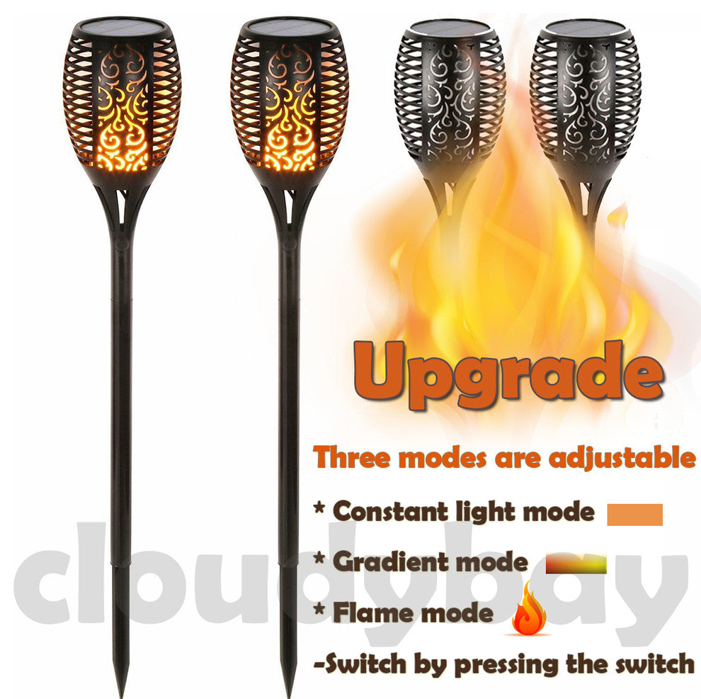 Solar Torch Dancing Light Flames LED Waterproof Wireless Flickering, Set of 4