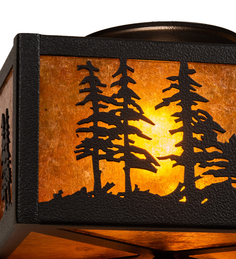 10 Square Tall Pines Flushmount