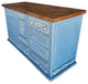 Shipwreck Rustic Carved Wood Bathroom Vanity, 48"x22"x36", With Top