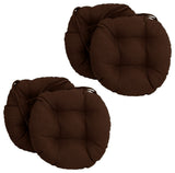 16" Polyester Solid Outdoor Round Tufted Chair Cushions, Set of 4, Cocoa
