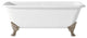 Cheviot Products Spencer Cast Iron Bathtub, White, Brushed Nickel
