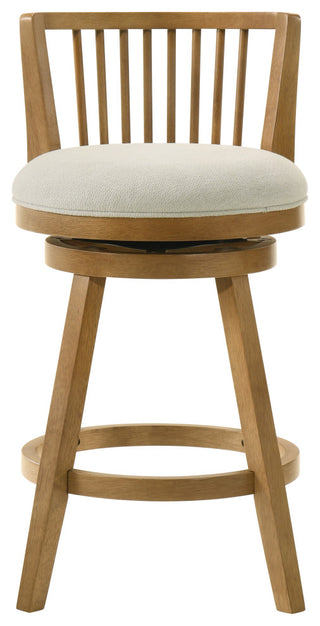 Harper Wood and Fabric Barstool, Ivory, 30" Bar Height