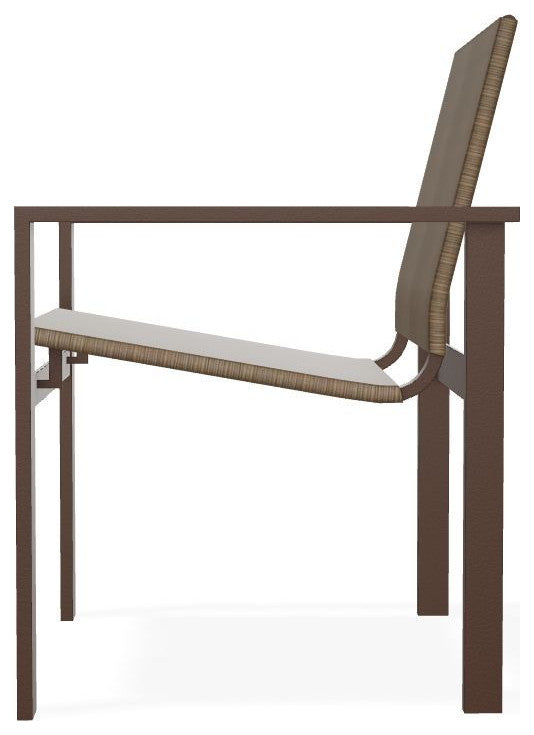 Tribeca Sling Outdoor Stackable Armchair, Bark/Kona
