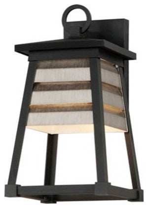 Maxim 40632 Shutters 14" Tall Wall Sconce - Weathered Zinc / Black