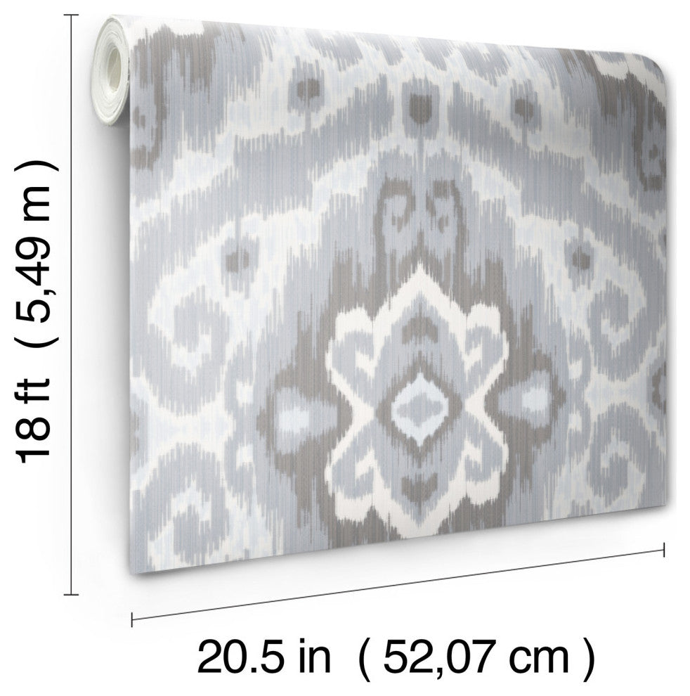 Grey Bohemian Ikat Peel & Stick Wallpaper