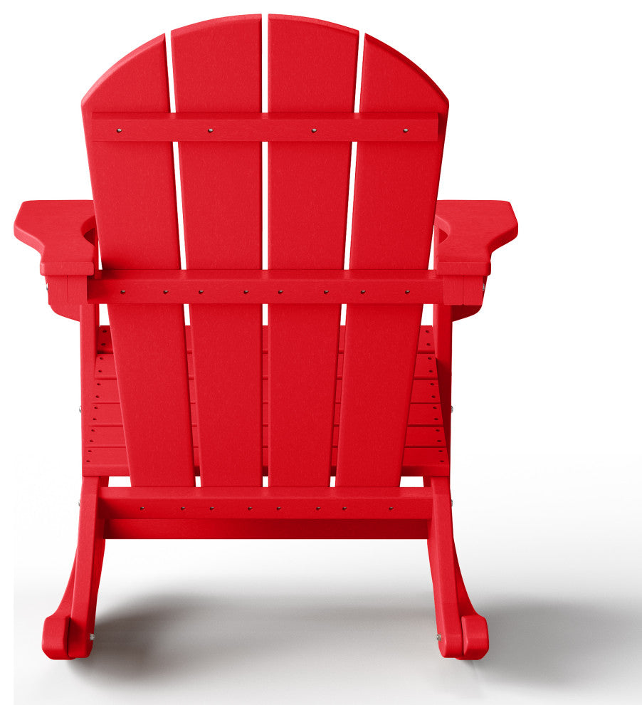 WestinTrends Outdoor Patio Adirondack Rocking Chair Lounger, Porch Rocker, Red