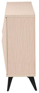 Modern Two-Tone Light Brown and Black Wood 4-Door Sideboard Buffet