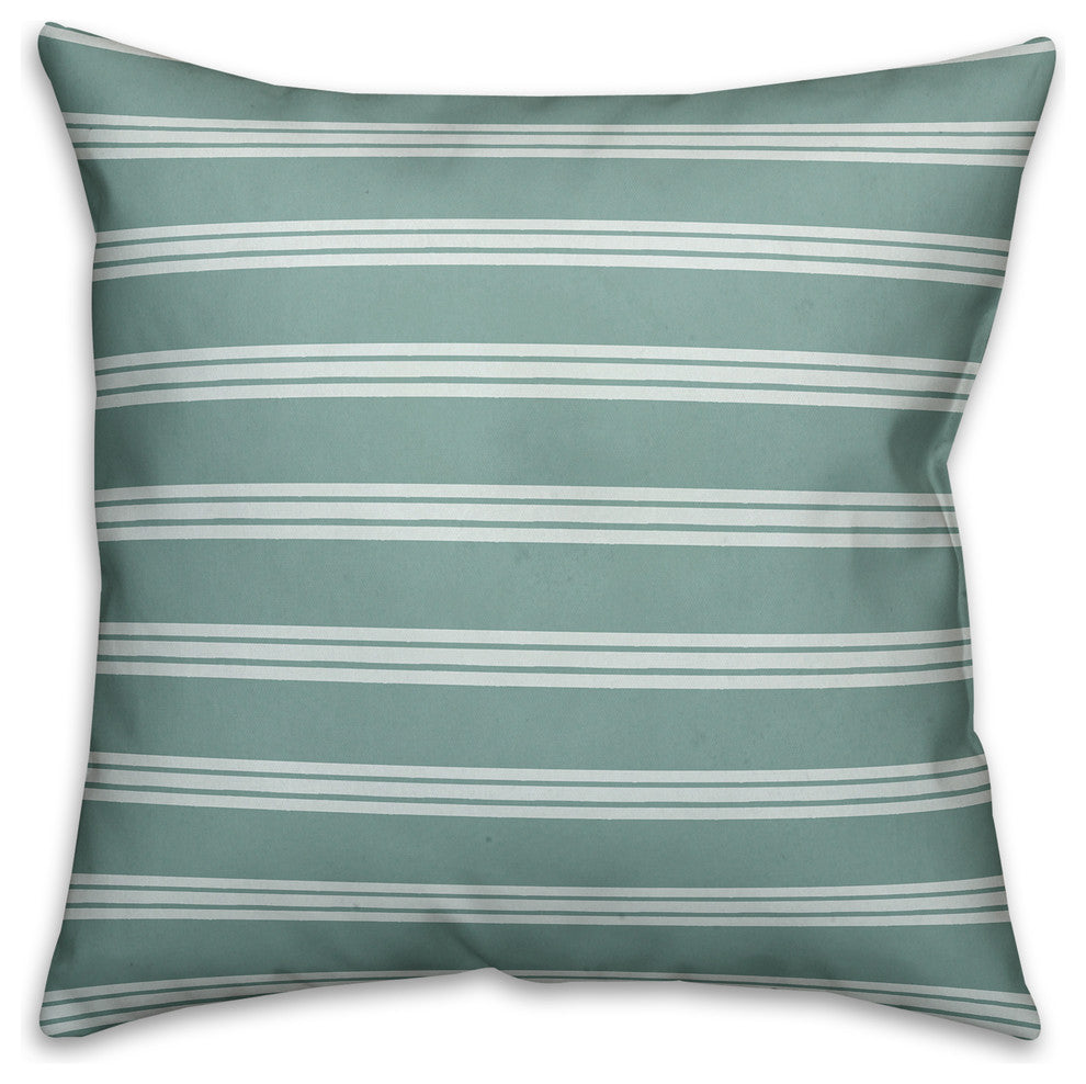 Blue Stripes Throw Pillow Cover, 16"x16"
